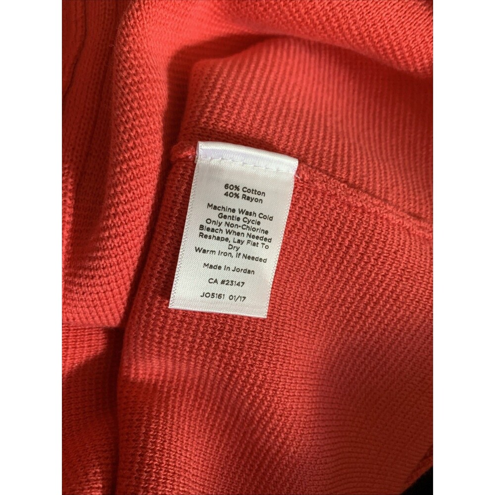 Talbots Cardigan Zip Front Cotton Rayon Blend Sz L Salmon Coral - Picture 6 of 6